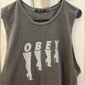 OBEY Dark grey muscle tee